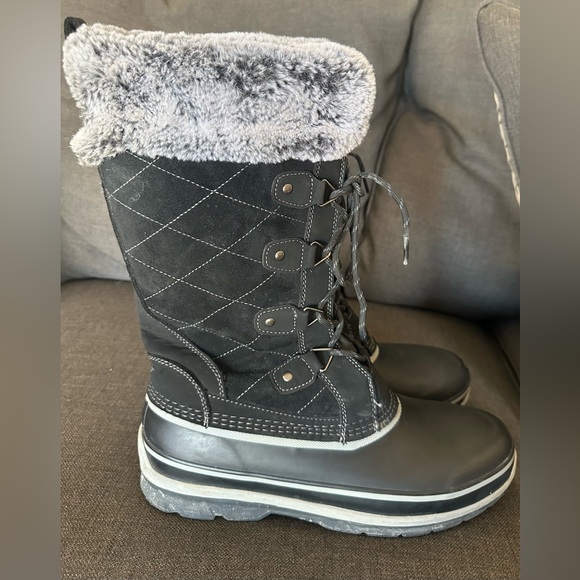 Khombu Women’s Black Winter Snow Boots size 11 - Picture 4 of 6